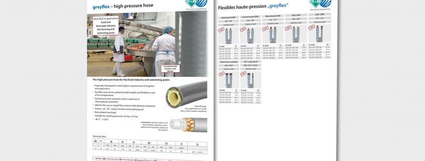 greyflex hp hose for swimming pools and the food industry