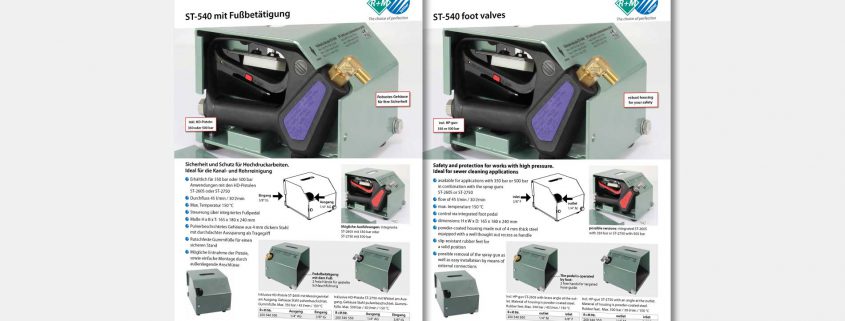 Für DE und UK. Fußschalter ST-540 für Ihre Sicherheit und den Schutz bei der Hochdruckreinigung