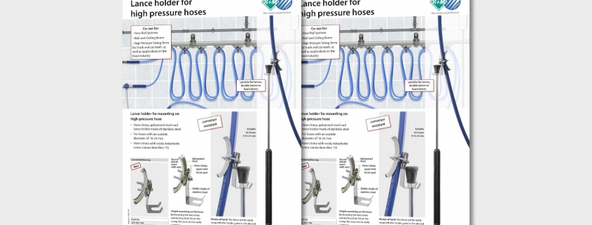 Holder for lances at high pressure hoses