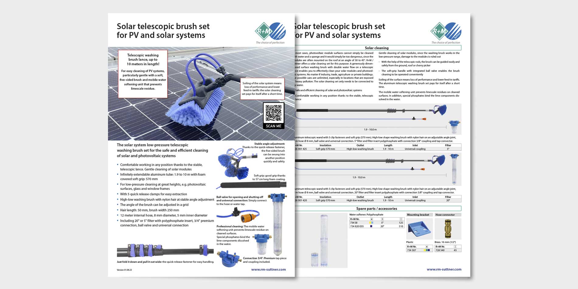 Solar-Teleskop-Waschbürsten-Set für PV- und Solar-Anlagen