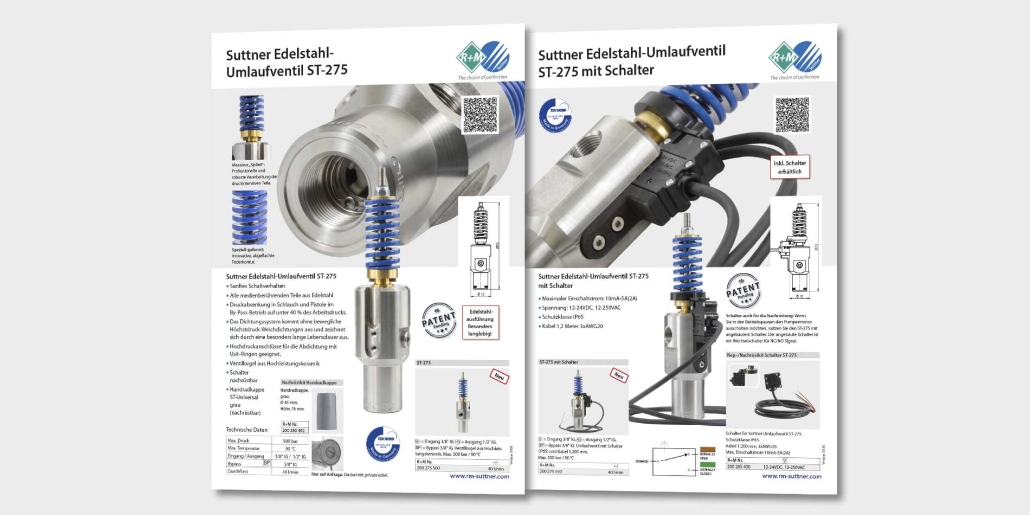 Der brandneue Unloader aus Edelstahl ist mit einem Druckbereich bis zu 500 bar die beste Wahl für eine Druckabsenkung in Schlauch und Pistole im By Pass-Betrieb auf unter 40 Prozent des Arbeitsdrucks.