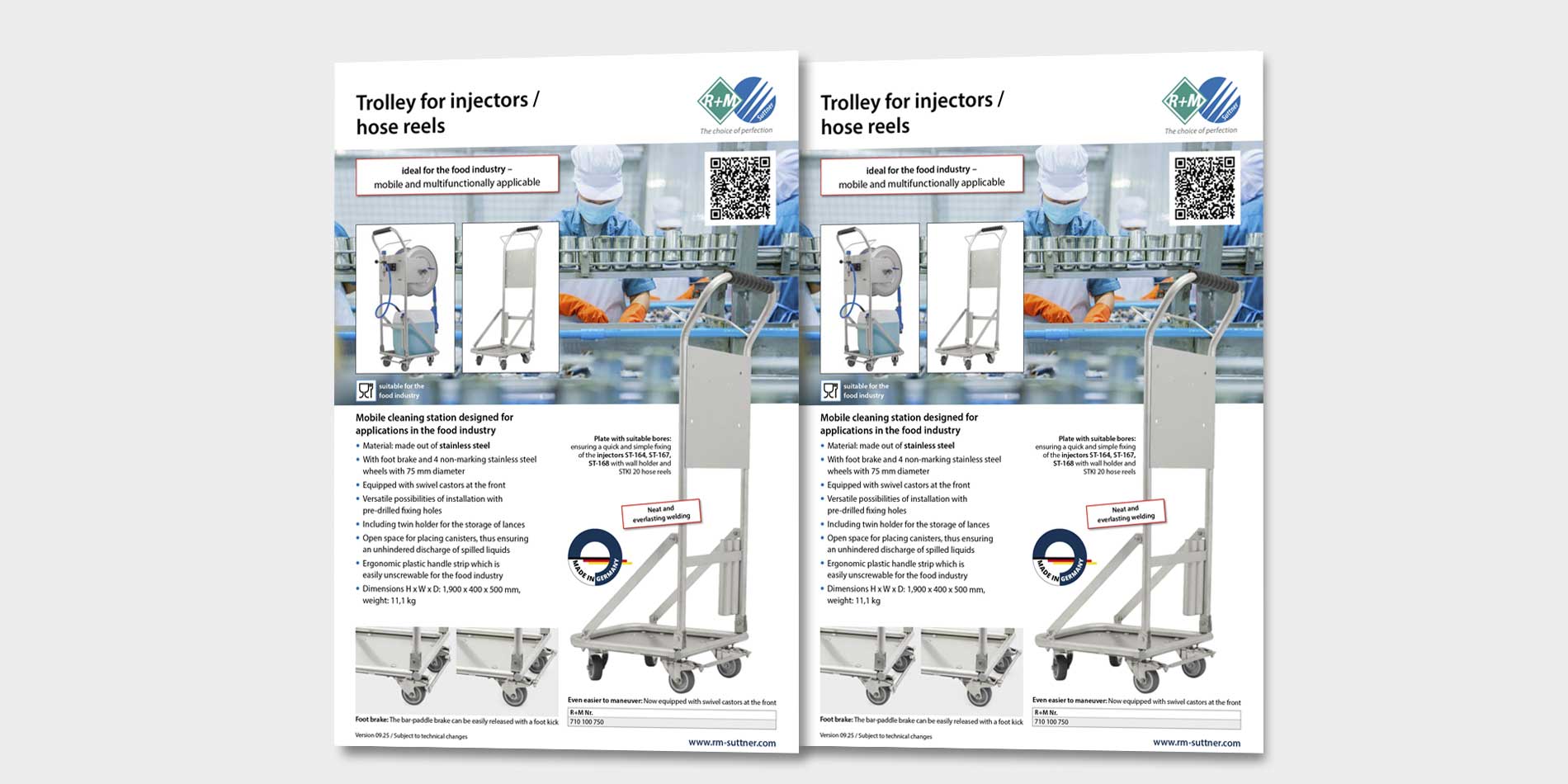 Trolley for injectors / hose reels