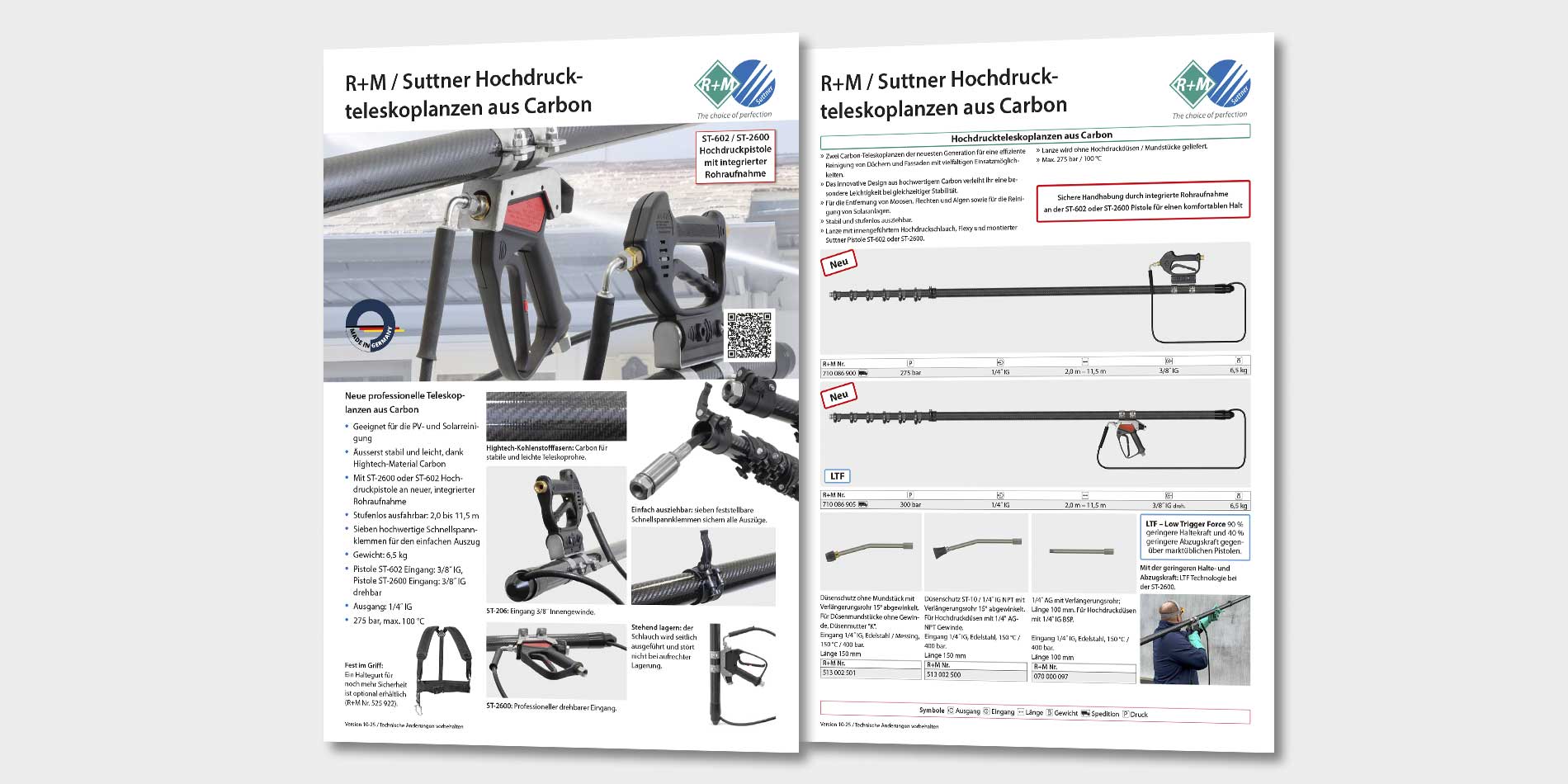 R+M / Suttner Hochdruckteleskoplanzen aus Carbon