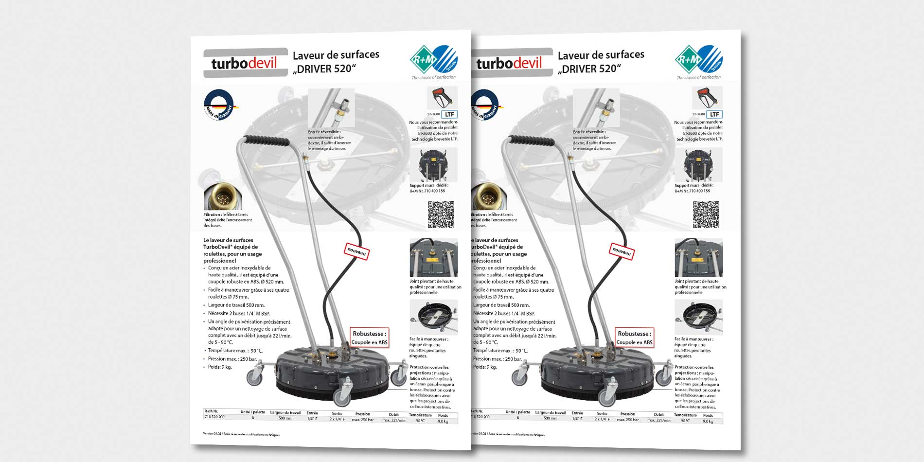 Driver 520 – Laveur de surfaces professionnel