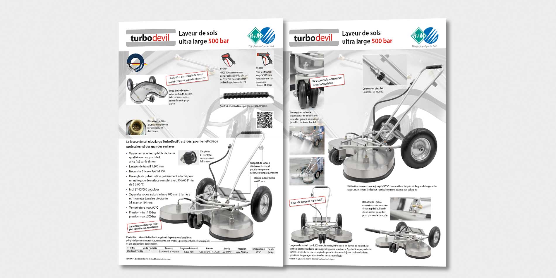 Laveur de sols ultra large 500 bar