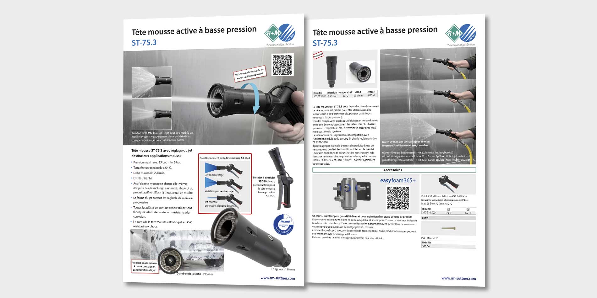 Tête mousse active à basse pression ST-75.3