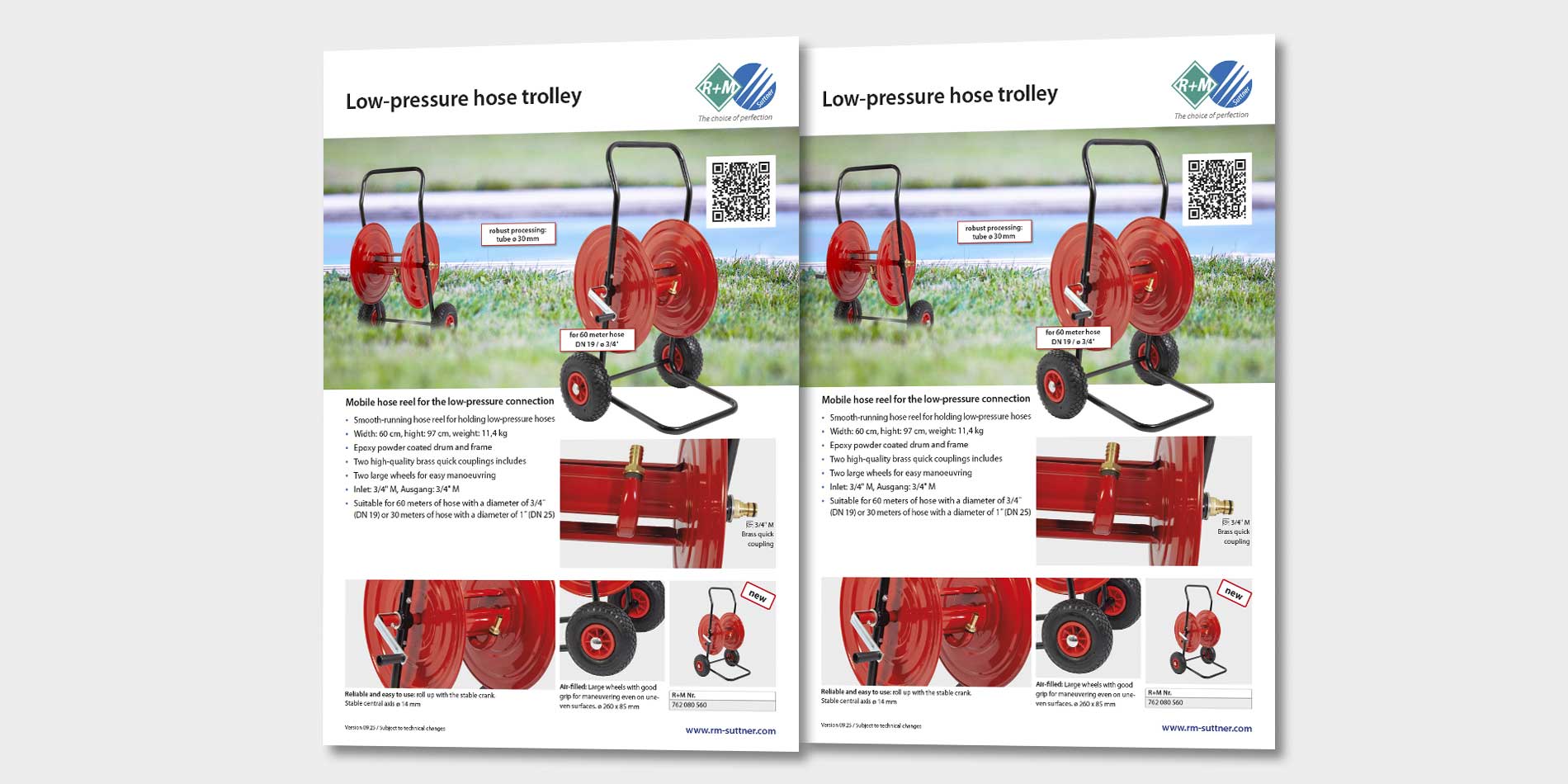 Niederdruck Schlauchaufroller mit Rädern
