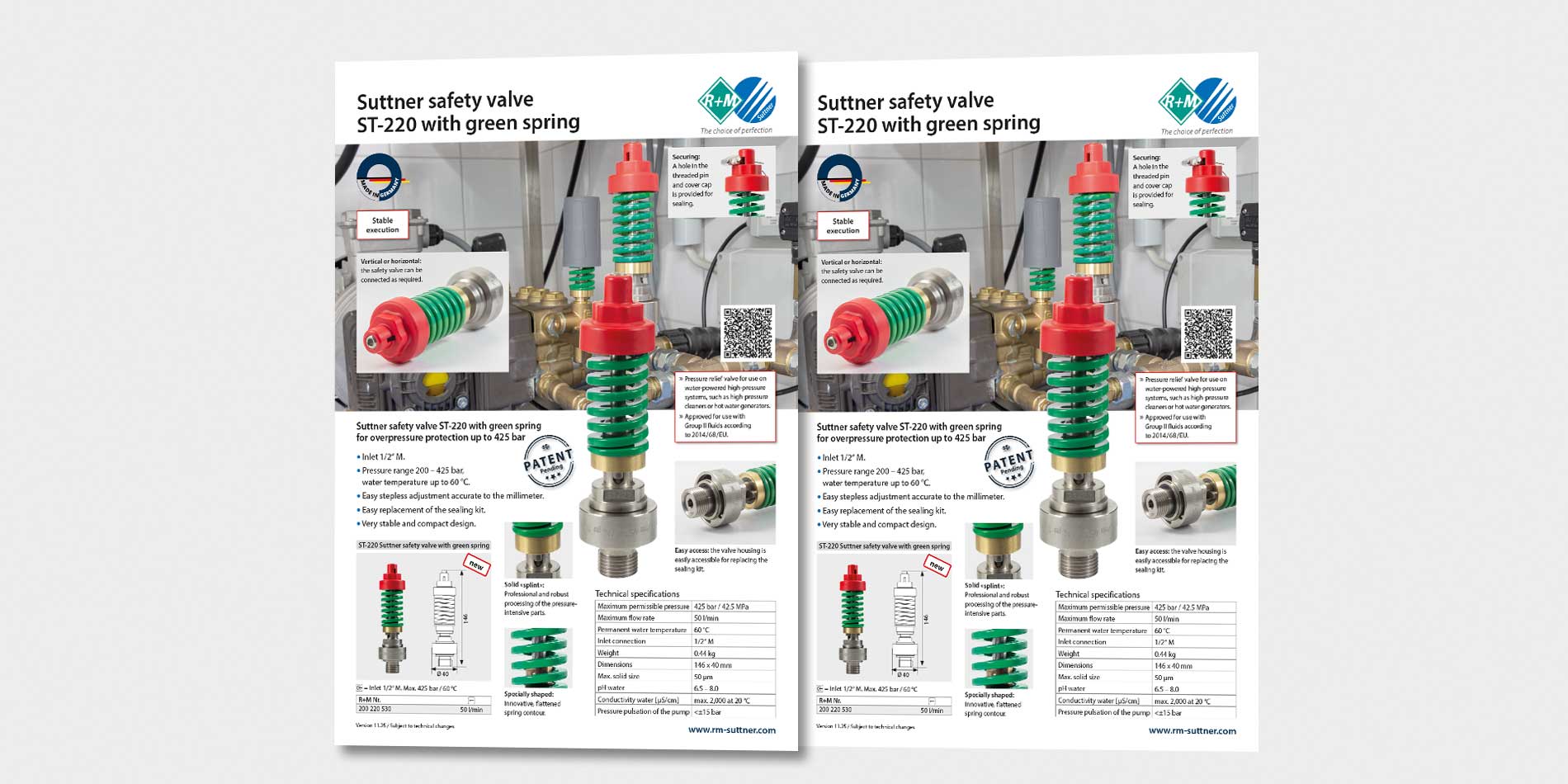 Suttner safety valve ST-220 with green spring
