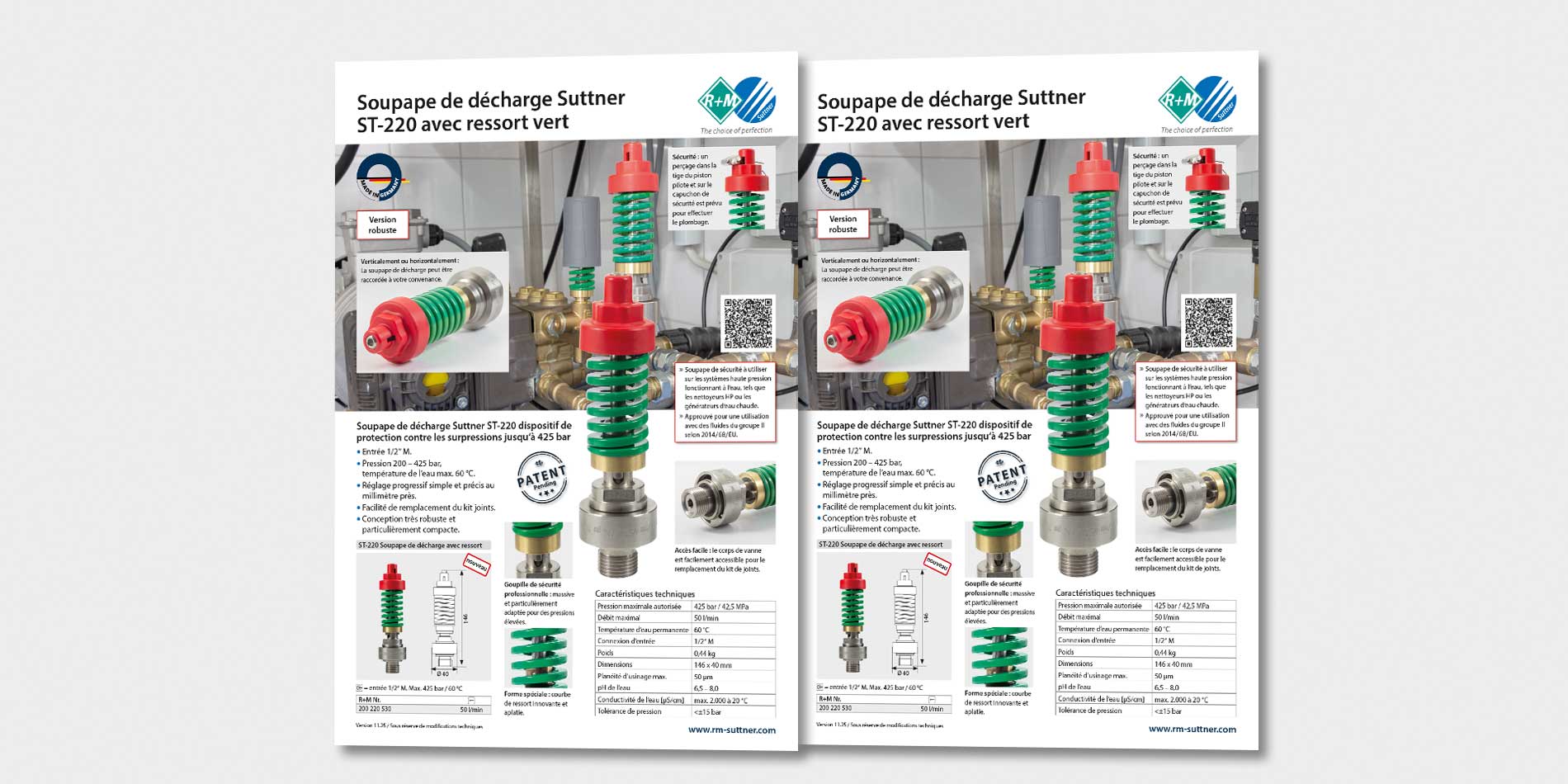 Soupape de décharge Suttner ST-220 avec ressort vert