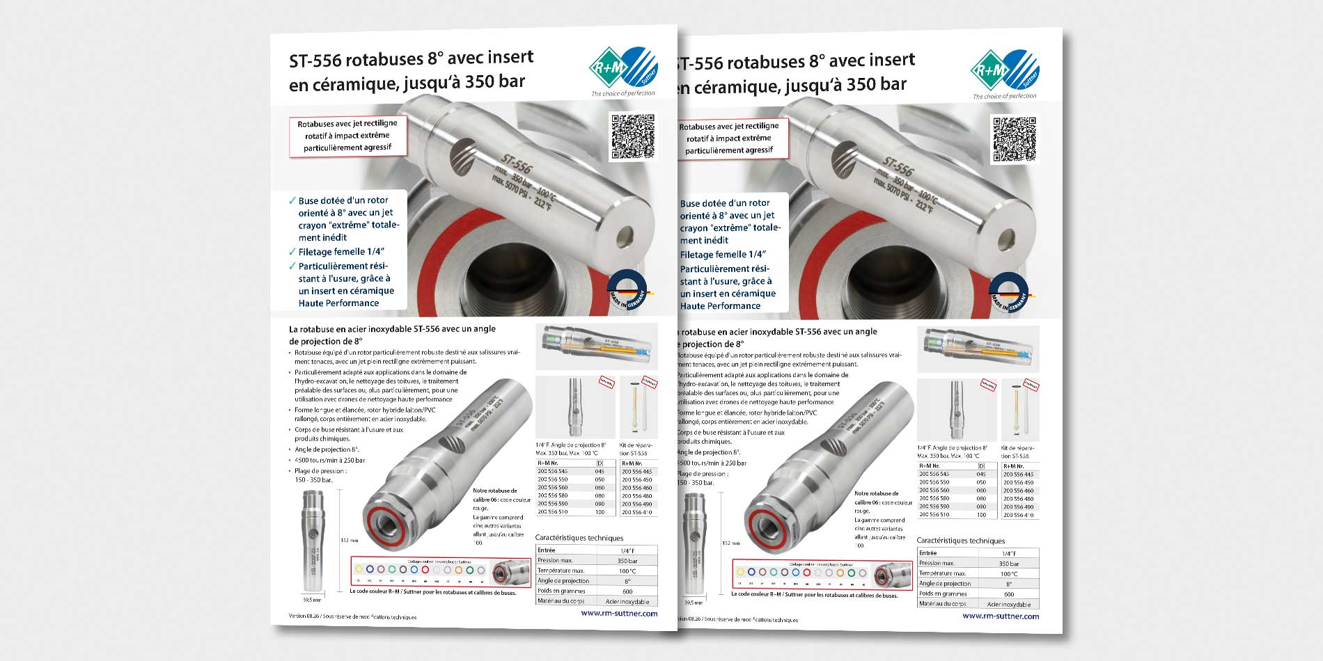 ST-556 rotabuses 8° avec insert en céramique, jusqu‘à 350 bar