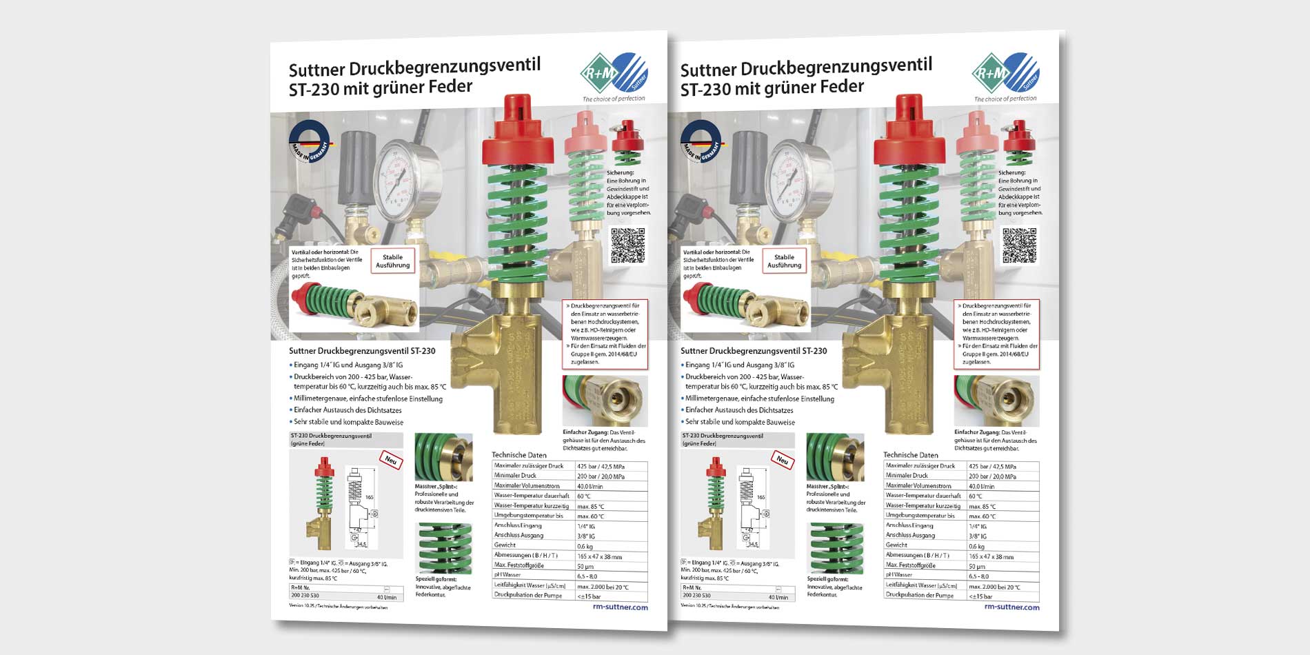 Darstellung unseres Flyers von den ST-230 Ventilen