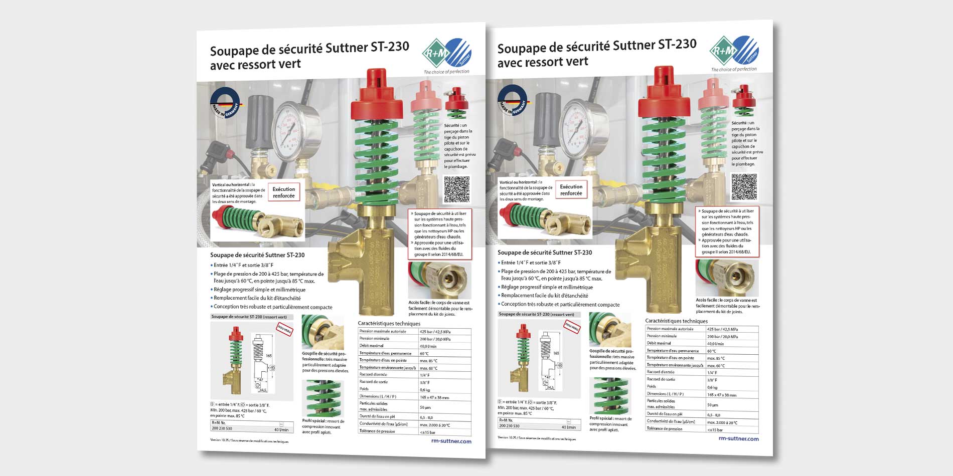 Abbildung des Flyers für das Druckbegrenzungsventil ST-230